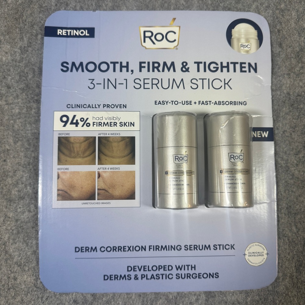 RoC Derm Correxion Firming Serum Stick 2-Pack Retinol Anti-Aging 1.0oz Each NEW